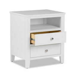 Statement Furniture Brooklyn White 2 Drawer Bedside Table - thumbnail 4