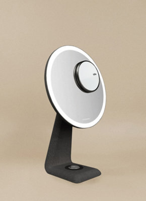 Cosmic Vanity Mirror And Lamp, X10 Magnifying Magnetic Handheld Mirror, Adjustable Front And Rear Led Lighting, Black, Essentials - image 1