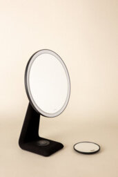 Cosmic Vanity Mirror And Lamp, X10 Magnifying Magnetic Handheld Mirror, Adjustable Front And Rear Led Lighting, Black, Essentials - thumbnail 2