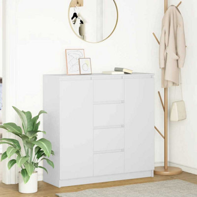 Vidaxl Sideboard With Drawers White 100.5X35X98.5 Cm Engineered Wood - image 1
