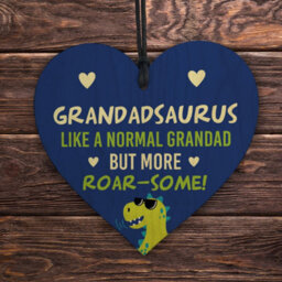 Red Ocean Grandadsauras Wooden Heart, Like A Normal Grandad But More Roar-Some, Ideal For Grandad, Birthday, - thumbnail 5