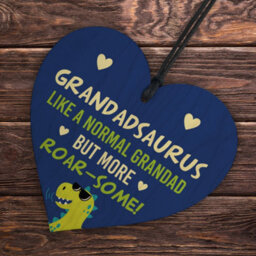 Red Ocean Grandadsauras Wooden Heart, Like A Normal Grandad But More Roar-Some, Ideal For Grandad, Birthday, - thumbnail 6