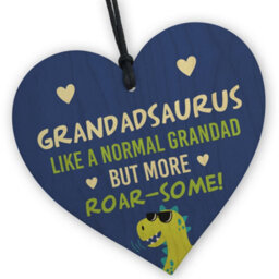 Red Ocean Grandadsauras Wooden Heart, Like A Normal Grandad But More Roar-Some, Ideal For Grandad, Birthday, - thumbnail 1