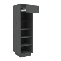 Berkfield Shoe Cabinet Grey 34X30X105 Cm Solid Wood Pine - thumbnail 5