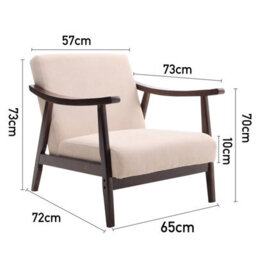 Thehotsale Mid Century Modern Armchair Accent Chair With Solid Wood Frame Lounge Chairs For Living Room - thumbnail 8