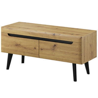 Arte Stylish Nordi Tv Cabinet H500mm W1070mm D400mm In Oak Artisan And Black - Contemporary Elegance For Your Entertainment Setup - image 1