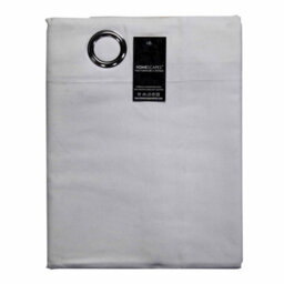 Homescapes Plain Off Grey Cotton Eyelet Curtains 117 X 137 Cm - thumbnail 4