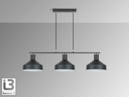 Luminosa Lighting Luminosa Irias Bar Pendant Ceiling Light Black, Copper 3Xe27 - Uk Stock - thumbnail 4