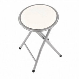 White  Folding Breakfast Kitchen Bar Stool Seat - thumbnail 1