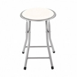 White  Folding Breakfast Kitchen Bar Stool Seat - thumbnail 4