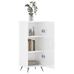 Berkfield Modern Sideboard High Gloss White 34.5X34X90 Cm Engineered Wood - thumbnail 4