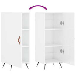 Berkfield Modern Sideboard High Gloss White 34.5X34X90 Cm Engineered Wood - thumbnail 9