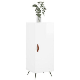 Berkfield Modern Sideboard High Gloss White 34.5X34X90 Cm Engineered Wood - thumbnail 3