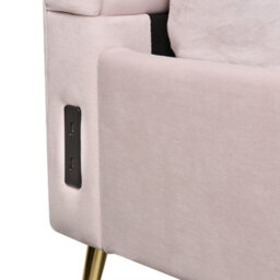 Beliani Bed Velvet Miribel 180 X 200 Cm (Eu Super King) Pastel Pink - thumbnail 8