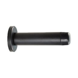 Rubber Tipped Doorstop Cylinder With Rose Wall Mounted 70mm Matt Black - thumbnail 5