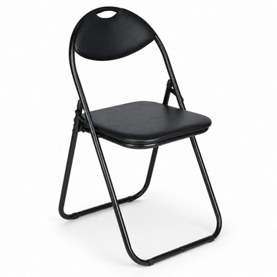 Nyxi Folding Chair Faux Leather Padded Black - Pack Of 2 - image 1