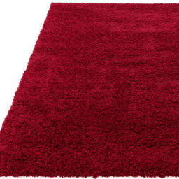 Red Modern Shaggy Easy To Clean Plain Rug For Living Room, Dining Room, Bedroom - 200Cm X 290Cm - thumbnail 5