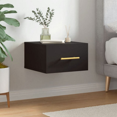 Berkfield Wall-Mounted Bedside Cabinet Black 35X35X20 Cm - image 1