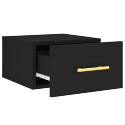 Berkfield Wall-Mounted Bedside Cabinet Black 35X35X20 Cm - thumbnail 6