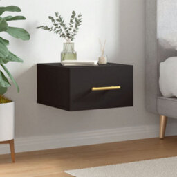 Berkfield Wall-Mounted Bedside Cabinet Black 35X35X20 Cm - thumbnail 1