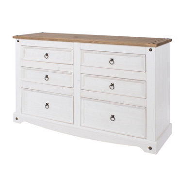 Core Products, Premium Corona, White, 3+3 Drawer Wide Chest H83.4Cm X W132.1Cm X D43.0Cm - image 1