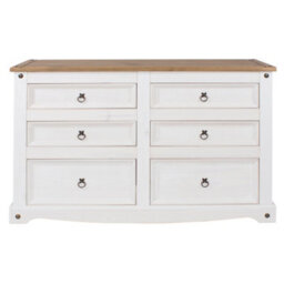 Core Products, Premium Corona, White, 3+3 Drawer Wide Chest H83.4Cm X W132.1Cm X D43.0Cm - thumbnail 4