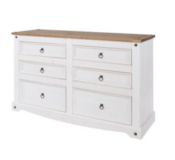Core Products, Premium Corona, White, 3+3 Drawer Wide Chest H83.4Cm X W132.1Cm X D43.0Cm - thumbnail 1
