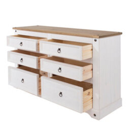 Core Products, Premium Corona, White, 3+3 Drawer Wide Chest H83.4Cm X W132.1Cm X D43.0Cm - thumbnail 2