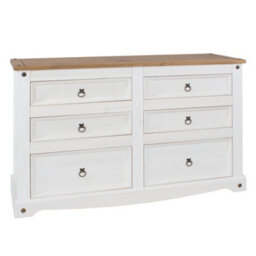 Core Products, Premium Corona, White, 3+3 Drawer Wide Chest H83.4Cm X W132.1Cm X D43.0Cm - thumbnail 5