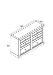 Core Products, Premium Corona, White, 3+3 Drawer Wide Chest H83.4Cm X W132.1Cm X D43.0Cm - thumbnail 6