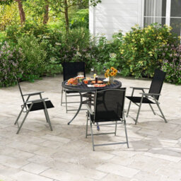 Costway 2 Pieces Patio Folding Chairs Outdoor Portable Dining Chairs With Armrests - thumbnail 5
