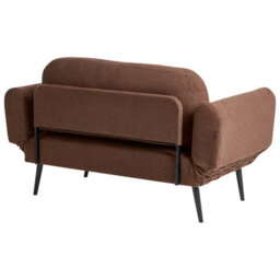Beliani Sofa Bed 2 Seater Dorotea Boucle Brown - thumbnail 7