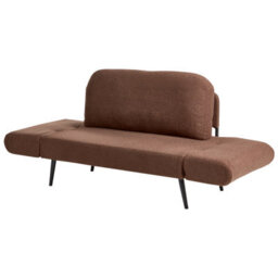 Beliani Sofa Bed 2 Seater Dorotea Boucle Brown - thumbnail 6
