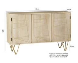 Worcester Light Gold Large Sideboard 3 Doors - thumbnail 5