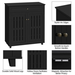 Yaheetech 4 Tier Adjustable Shoe Storage Cabinet - Black - thumbnail 4