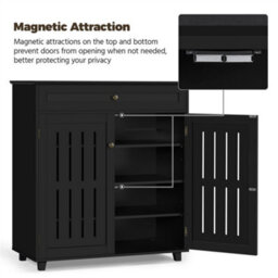 Yaheetech 4 Tier Adjustable Shoe Storage Cabinet - Black - thumbnail 6