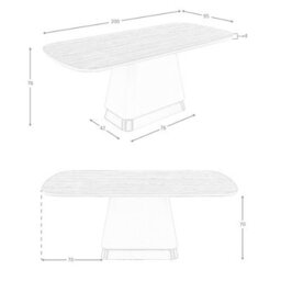 Angel Cerda Elegant Rectangular Dining Table In Walnut And Beige Wood - thumbnail 7