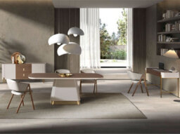 Angel Cerda Elegant Rectangular Dining Table In Walnut And Beige Wood - thumbnail 3