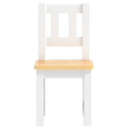 Vidaxl 3 Piece Children Table And Chair Set White And Beige Mdf Children Table And Chair Sets - thumbnail 5