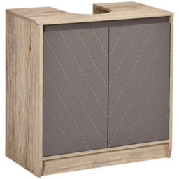 Homcom 60X60Cm Under-Sink Storage Cabinet W/ Adjustable Shelf 2 Doors Cabinet - thumbnail 2