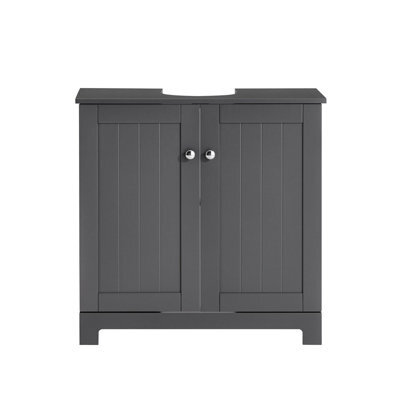 Sobuy Bzr18-Ii-Dg, Under Sink Cabinet Bathroom Vanity Unit, Suitable For Pedestal Sink, Grey,w60Xd30Xh60 - image 1