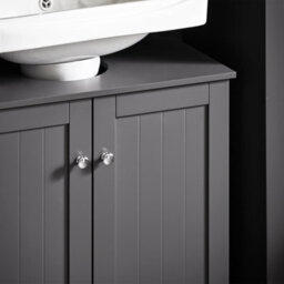 Sobuy Bzr18-Ii-Dg, Under Sink Cabinet Bathroom Vanity Unit, Suitable For Pedestal Sink, Grey,w60Xd30Xh60 - thumbnail 8