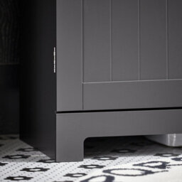 Sobuy Bzr18-Ii-Dg, Under Sink Cabinet Bathroom Vanity Unit, Suitable For Pedestal Sink, Grey,w60Xd30Xh60 - thumbnail 9
