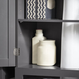 Sobuy Bzr18-Ii-Dg, Under Sink Cabinet Bathroom Vanity Unit, Suitable For Pedestal Sink, Grey,w60Xd30Xh60 - thumbnail 7