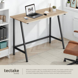 Tectake Desk Newton - Computer, Laptop, Writing Table 50 Cm - Industrial Wood Light, Oak Sonoma - thumbnail 4