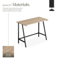 Tectake Desk Newton - Computer, Laptop, Writing Table 50 Cm - Industrial Wood Light, Oak Sonoma - thumbnail 3
