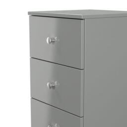 Yarmouth Ready Assembled Matt Grey No Effect 5 Drawer Bedside Chest (H)1067mm (W)370mm (D)390mm - thumbnail 3