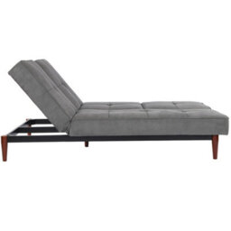 Darphe Faux Suede 3 Seater Upholstered Sofa Bed With Wood Legs - thumbnail 3
