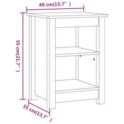 Vidaxl Bedside Cabinets 2 Pcs Black 40X35X55 Cm Solid Wood Pine Bedside Cabinets - thumbnail 9