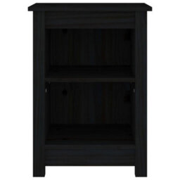 Vidaxl Bedside Cabinets 2 Pcs Black 40X35X55 Cm Solid Wood Pine Bedside Cabinets - thumbnail 4